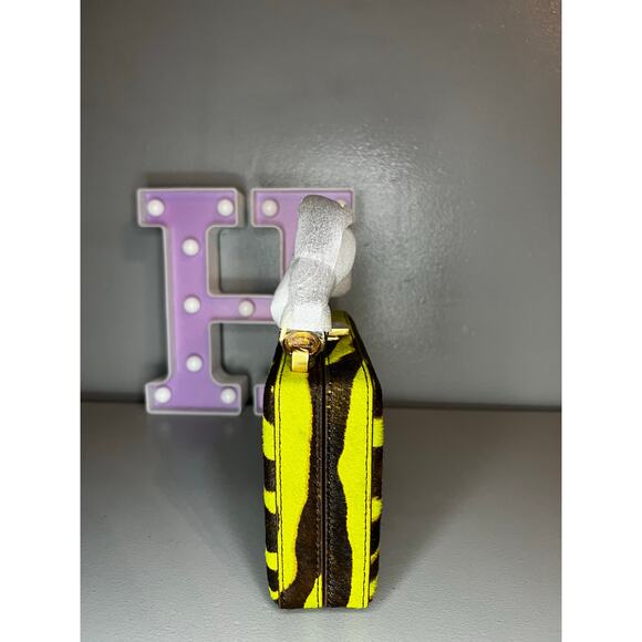 Brandon Blackwood Slim Trunk in Green Zebra Ponyhair with Brass Hardware - Picture 3 of 8